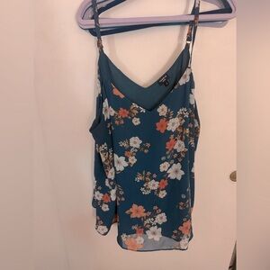 Torrid size 4 blue swing cami with floral print.